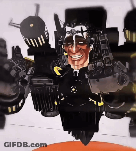 Man In Robotic Suit With Letter C GIF