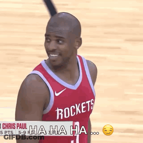 Man In Rockets Jersey Laughs GIF