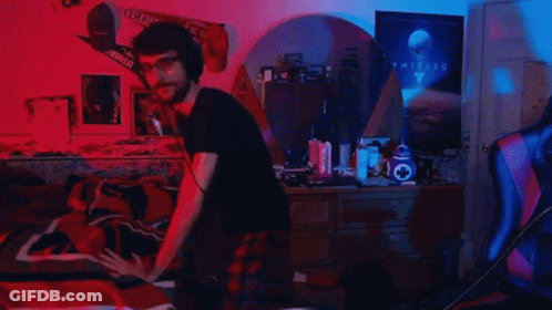 Man In Room With Destiny Poster GIF