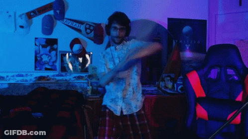 Man In Room With Ymirzero Poster GIF