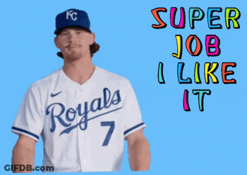 Man In Royals Jersey And Helmet GIF