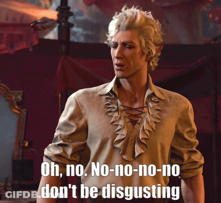 Man In Ruffled Shirt Saying Oh No No-No-No Don't Be Disgusting GIF