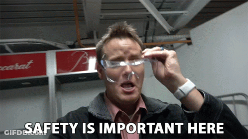 Man In Safety Glasses Saying Safety Is Important Here GIF