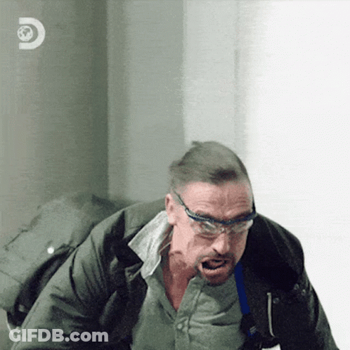Man In Safety Goggles And Black Jacket GIF