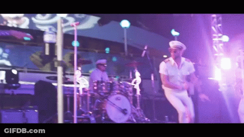 Man In Sailor Hat Dancing On Stage GIF