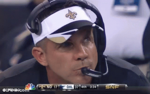 Man In Saints Visor Watching Game GIF