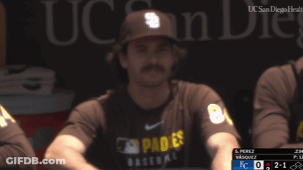 Man In San Diego Baseball Uniform 84 GIF