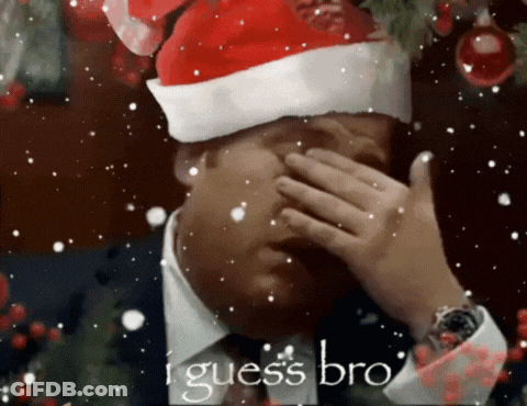 Man In Santa Hat Covering Face Saying I Guess Bro GIF