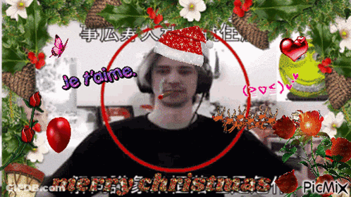 Man In Santa Hat Je T'aime GIF