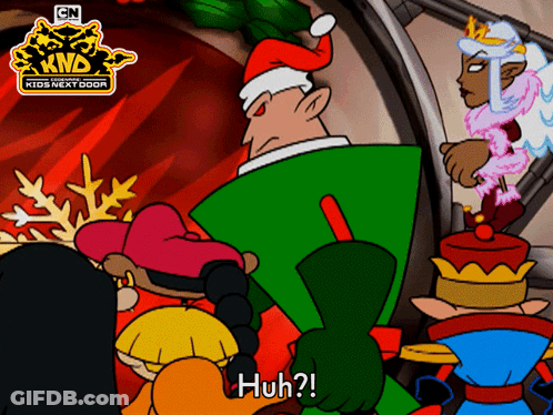 Man In Santa Hat Saying Huh GIF