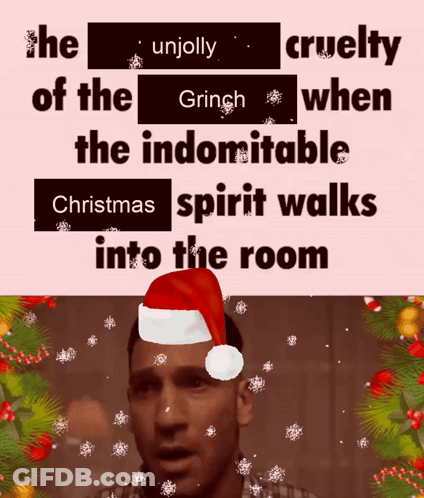 Man In Santa Hat With Grinch Quote GIF