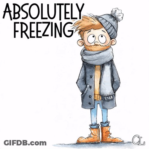 Man In Scarf And Hat Says Absolutely Freezing GIF