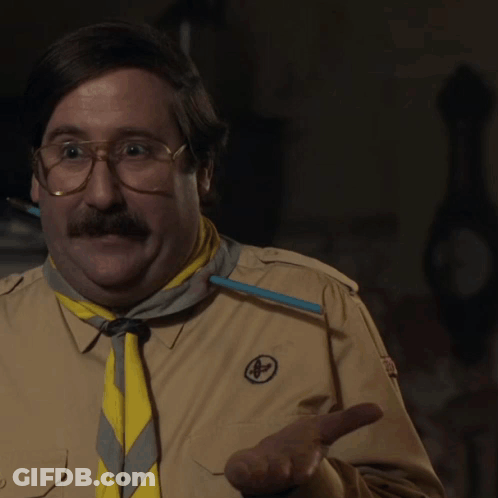 Man In Scout Uniform Says You're There Blurry GIF