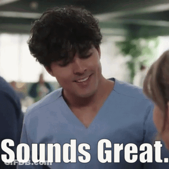 Man In Scrub Top Smiling Saying Sounds Great GIF