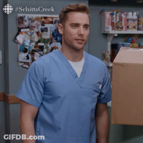 Man In Scrubs Holding Box Says Pet Peeves GIF