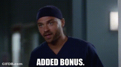 Man In Scrubs With Added Bonus Above GIF