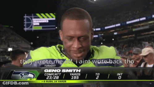 Man In Seahawks Jersey Crying At Football Game GIF