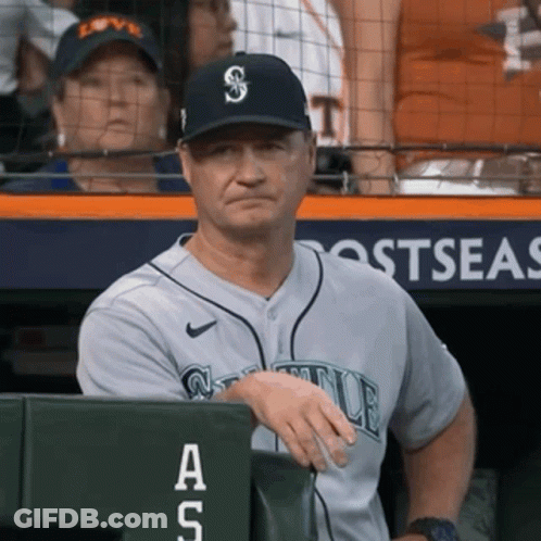 Man In Seattle Mariners Jersey In Dugout GIF