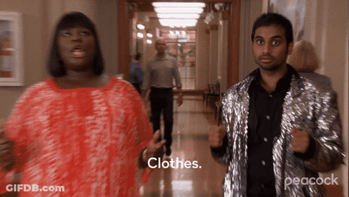 Man In Sequined Jacket Saying Clothes GIF