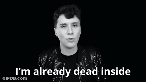 Man In Sequined Jacket Saying Im Already Dead Inside GIF