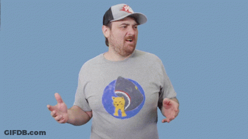 Man In Shark T-Shirt Asking For Snacks GIF