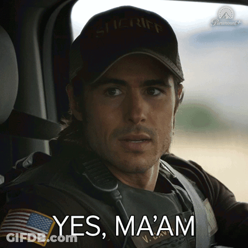 Man In Sheriff Hat Saying Yes Ma'am GIF