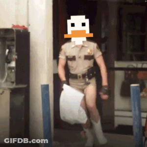 Man In Sheriff's Uniform With Duck Face GIF