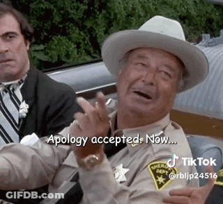Man In Sheriff Uniform Says Apology Accepted GIF