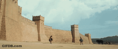 Man In Shield In Front Of Brick Wall GIF