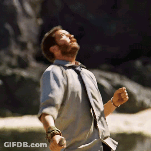 Man In Shirt And Tie Looking Up GIF