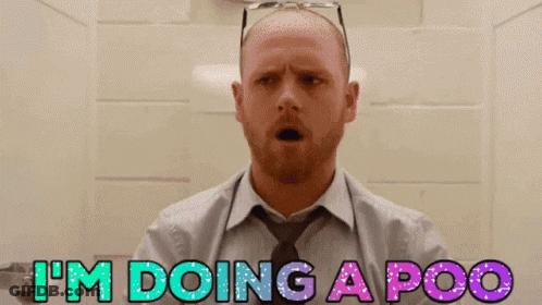Man In Shirt And Tie Says I'm Doing A Poo GIF