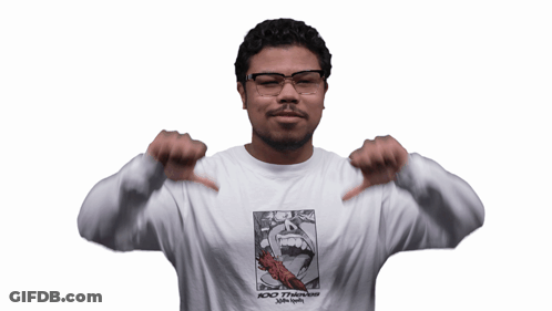 Man In Shirt Saying 100 Giving Thumbs Down GIF