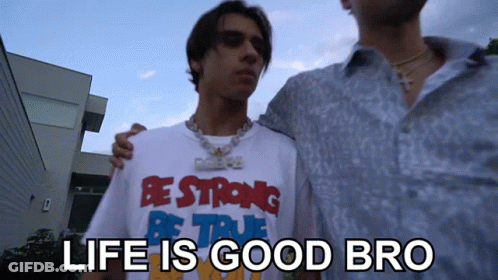 Man In Shirt Saying Be Strong And True GIF