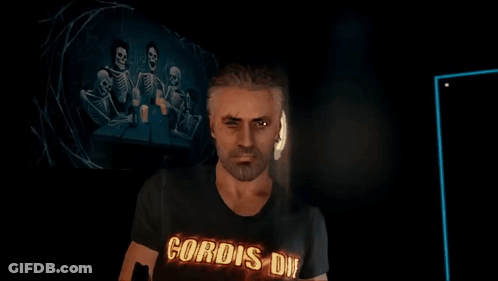 Man In Shirt Saying Cordis-Due GIF