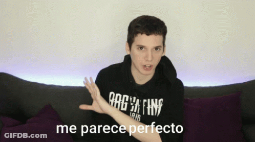 Man In Shirt Saying Me Parece Perfecto Sitting GIF