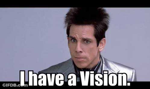 Man In Silver Suit Saying I Have A Vision GIF