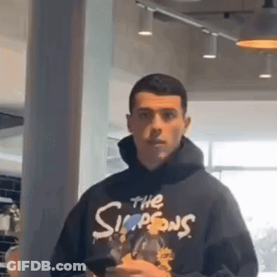 Man In Simpsons Hoodie GIF