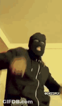 Man In Ski Mask And Black Hoodie GIF