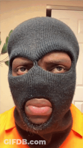 Man In Ski Mask Looking Surprised GIF