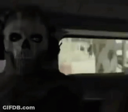 Man In Skull Mask And Headphones GIF