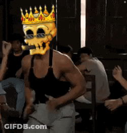 Man In Skull Mask With Crown GIF