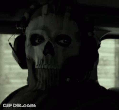 Man In Skull Mask With Headphones GIF