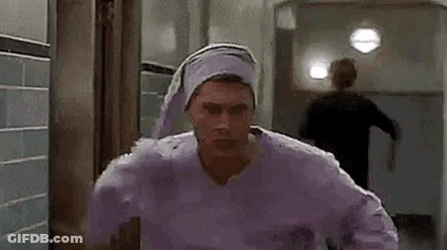 Man In Sleeping Cap Walking Down Hallway Good Night GIF