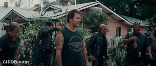 Man In Sleeveless Eagle Riders Shirt GIF