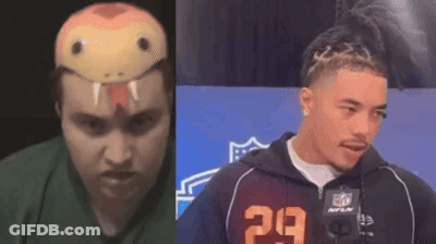 Man In Snake Mask And Man In Jersey 29 GIF