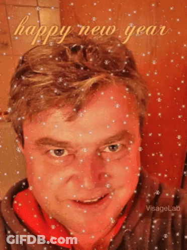 Man In Snowflakes Happy New Year GIF
