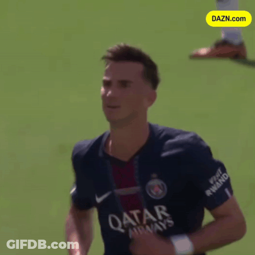 Man In Soccer Uniform With Dazn.com Ad GIF