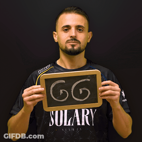 Man In Solary Shirt Holding Up Sign GIF
