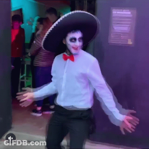 Man In Sombrero And Bow Tie Dancing GIF
