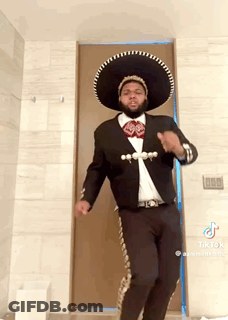 Man In Sombrero And Suit Dancing GIF